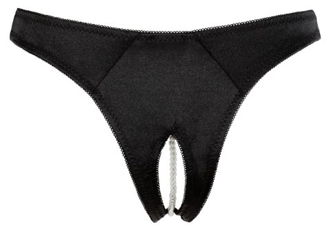Cottelli Lingerie Majteczki Satynowe z Perełkami Czarny S Cottelli Lingerie Majteczki Satynowe z Perełkami Czarny S