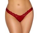 Cottelli Lingerie Stringi Koronkowe Czerwone z Satynową Wstążką S/M