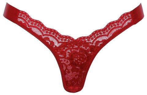 Cottelli Lingerie Stringi Koronkowe Czerwone z Satynową Wstążką S/M Cottelli Lingerie Stringi Koronkowe Czerwone z Satynową Wstążką S/M