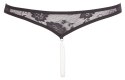 Cottelli Lingerie Stringi Koronkowe z Perłami Czarny M