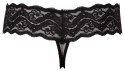 Cottelli Lingerie Stringi Koronkowe z Perłowym Akcentem Czarny XL