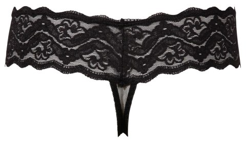 Cottelli Lingerie Stringi Koronkowe z Perłowym Akcentem Czarny XL Cottelli Lingerie Stringi Koronkowe z Perłowym Akcentem Czarny XL