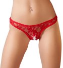Cottelli Lingerie Stringi Kwiatowa Koronka Open Czerwone L