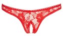 Cottelli Lingerie Stringi Kwiatowa Koronka Open Czerwone L