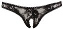 Cottelli Lingerie Stringi koronkowe z otwartą konstrukcją czarne XL