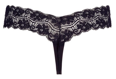 Cottelli Lingerie Stringi koronkowe z perełkami w kroku czarne S Cottelli Lingerie Stringi koronkowe z perełkami w kroku czarne S