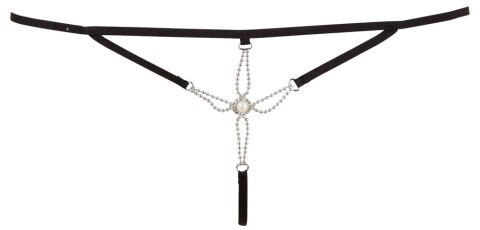 Cottelli Lingerie Stringi z cienkich paskow S/M srebrne detale Cottelli Lingerie Stringi z cienkich paskow S/M srebrne detale