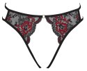 Cottelli Lingerie majtki koronkowe czarno-czerwone S-L regulowane