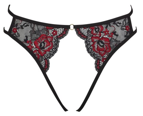 Cottelli Lingerie majtki koronkowe czarno-czerwone S-L regulowane Cottelli Lingerie majtki koronkowe czarno-czerwone S-L regulowane