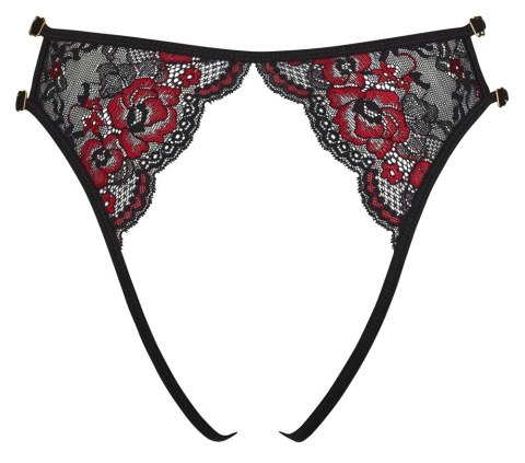 Cottelli Lingerie majtki koronkowe czarno-czerwone S-L regulowane Cottelli Lingerie majtki koronkowe czarno-czerwone S-L regulowane
