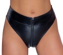 Noir Handmade XL - Czarne majtki matowe z dwukierunkowym zamkiem