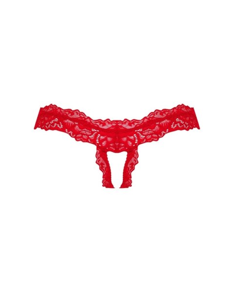Obsessive Amor Cherris S/M - czerwone koronkowe stringi z ozdobą Obsessive Amor Cherris S/M - czerwone koronkowe stringi z ozdobą