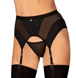 Obsessive Chic Amoria Pas do pończoch czarny XL/2XL siatkowy haftki
