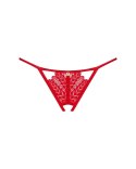 Obsessive Ingridia Stringi Koronkowe Czerwone XL/2XL Komfortowy Kroj