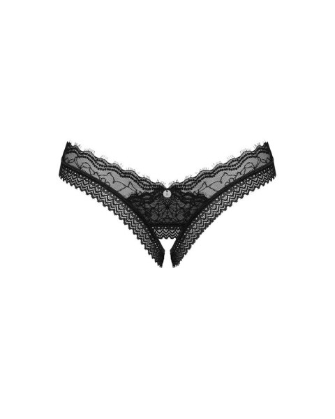 Obsessive Medilla koronkowe stringi czarne M/L z biżuteryjnym akcentem Obsessive Medilla koronkowe stringi czarne M/L z biżuteryjnym akcentem