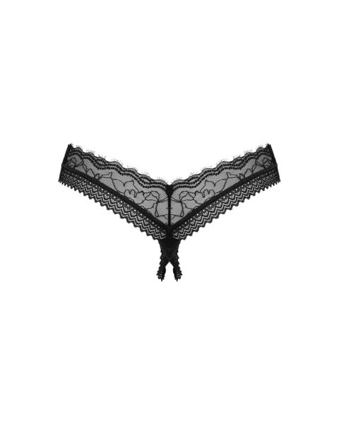Obsessive Medilla koronkowe stringi czarne M/L z biżuteryjnym akcentem Obsessive Medilla koronkowe stringi czarne M/L z biżuteryjnym akcentem