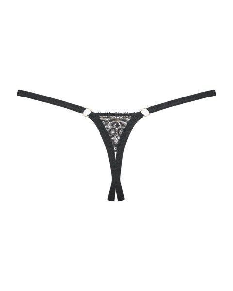 Obsessive Meshlove stringi czarne z ozdobnymi wycięciami S/M Obsessive Meshlove stringi czarne z ozdobnymi wycięciami S/M