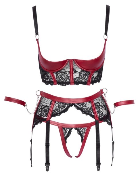 Cottelli Bondage zestaw 3-częściowy XL z mankietami i pasem do pończoch Cottelli Bondage zestaw 3-częściowy XL z mankietami i pasem do pończoch