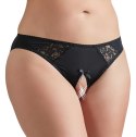 Cottelli CURVES Figi XL z koronką i otwartą konstrukcją, czarne