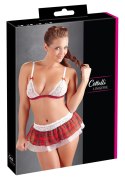 Cottelli Collection Komplet 3-częściowy kratka z białą koronką M