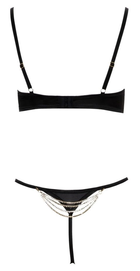 Cottelli Collection Lingerie Komplet Czarny 80B/M ze Złotymi Łańcuszkami Cottelli Collection Lingerie Komplet Czarny 80B/M ze Złotymi Łańcuszkami