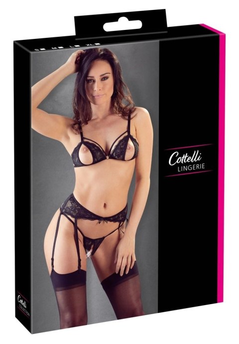 Cottelli Collection Zestaw 3-częściowy koronkowy czarny XL
