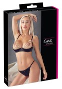 Cottelli Collection Zestaw Bielizny Czarny 75B/S ze Złotymi Łańcuszkami