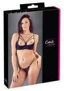 Cottelli LINGERIE komplet koronkowy czarny biustonosz bez miseczek 75C/S