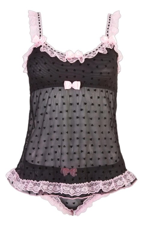 Cottelli Lingerie Komplet Nocny Serduszka Rożowa Koronka M Cottelli Lingerie Komplet Nocny Serduszka Rożowa Koronka M