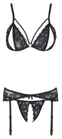 Cottelli Lingerie Zestaw 3-częściowy Kwiatowa koronka Czarny M