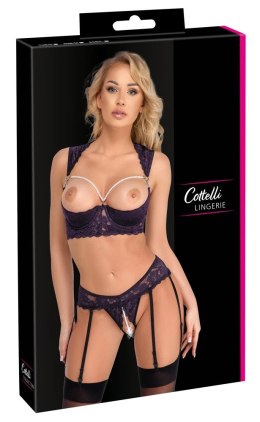 Cottelli Lingerie komplet 2-częściowy fioletowa koronka perły 85B/L
