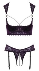 Cottelli Lingerie komplet 2-częściowy fioletowa koronka perły 85B/L
