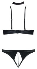 Cottelli Lingerie komplet - biustonosz bez miseczek i stringi z haftem 80B/M