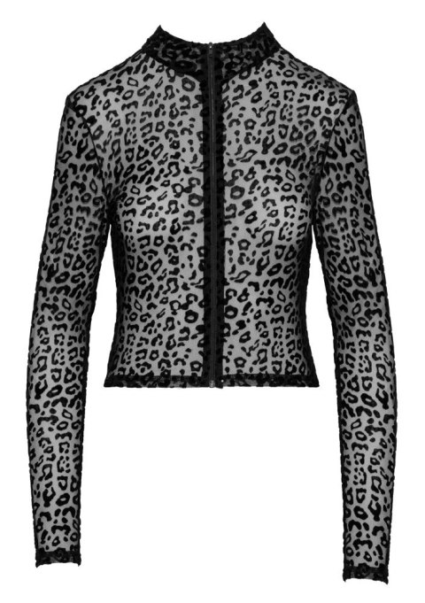 Noir Top Mesh Długi Rękaw Czarny Panterka M Noir Top Mesh Długi Rękaw Czarny Panterka M