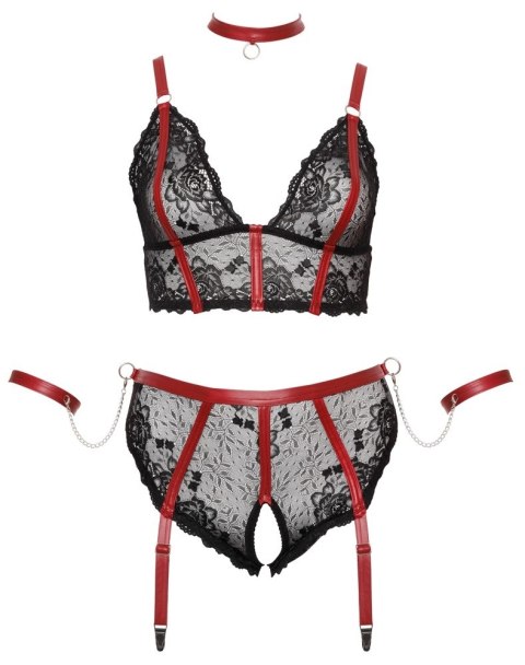 Cottelli Bondage Plus Zestaw Koronkowy 2-częściowy XL, czarno-czerwony Cottelli Bondage Plus Zestaw Koronkowy 2-częściowy XL, czarno-czerwony