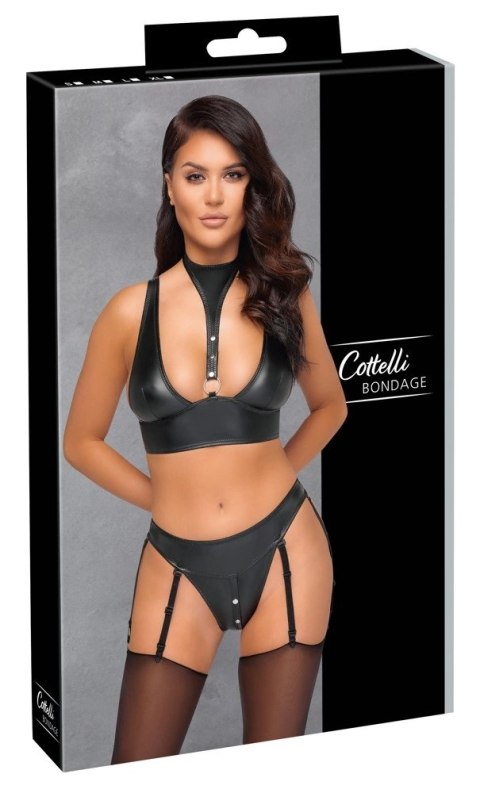 Cottelli Collection Bondage Matowy Komplet 2-częściowy M Czarny Cottelli Collection Bondage Matowy Komplet 2-częściowy M Czarny