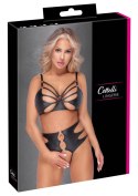Cottelli Lingerie Komplet Matowy Czarny S Elastyczne Paski Wysoki Stan
