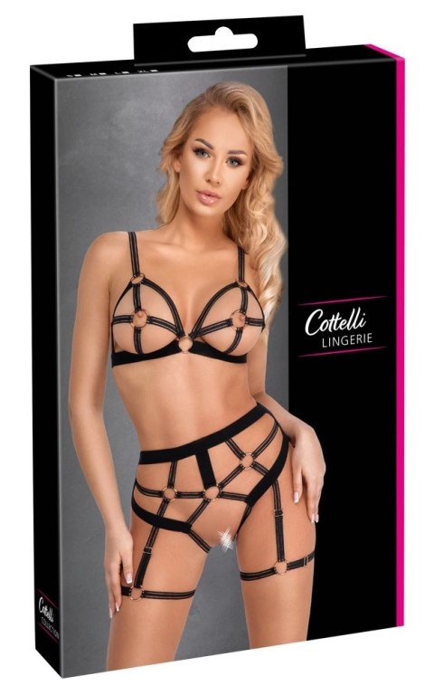 Cottelli Lingerie Komplet Paseczki M - Biustonosz i Figi elastyczne Cottelli Lingerie Komplet Paseczki M - Biustonosz i Figi elastyczne