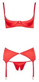 Cottelli Lingerie Zestaw Satynowy Czerwony 3-częściowy 85B/L
