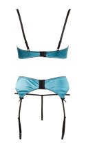 Cottelli Lingerie komplet 3-częściowy satyna koronka jadeit XL/90B