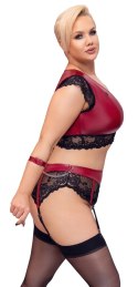 Cottelli Bondage Plus Komplet Koronkowy 2-cz. Czerwono-Czarny 3XL
