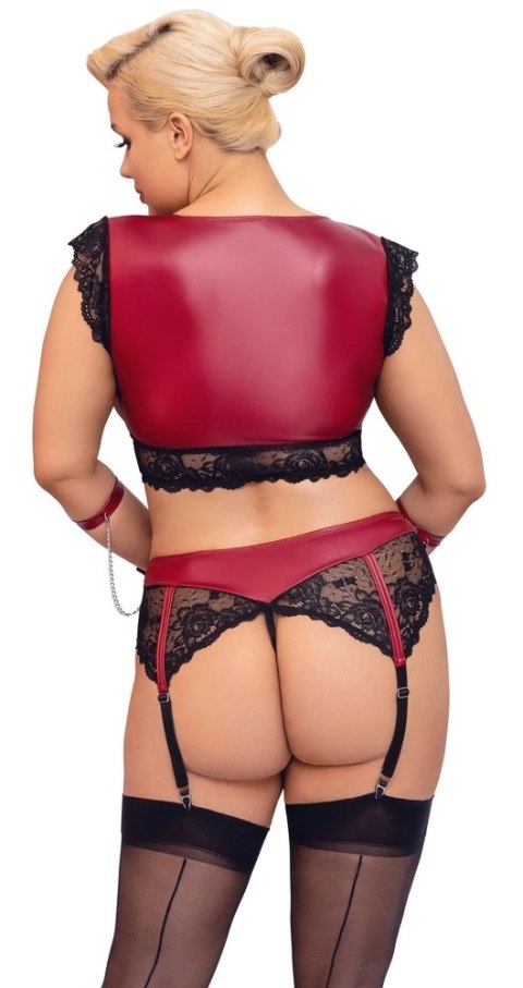 Cottelli Bondage Plus Komplet Koronkowy 2-cz. Czerwono-Czarny 3XL Cottelli Bondage Plus Komplet Koronkowy 2-cz. Czerwono-Czarny 3XL