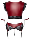 Cottelli Bondage Plus Komplet Koronkowy 2-cz. Czerwono-Czarny 3XL