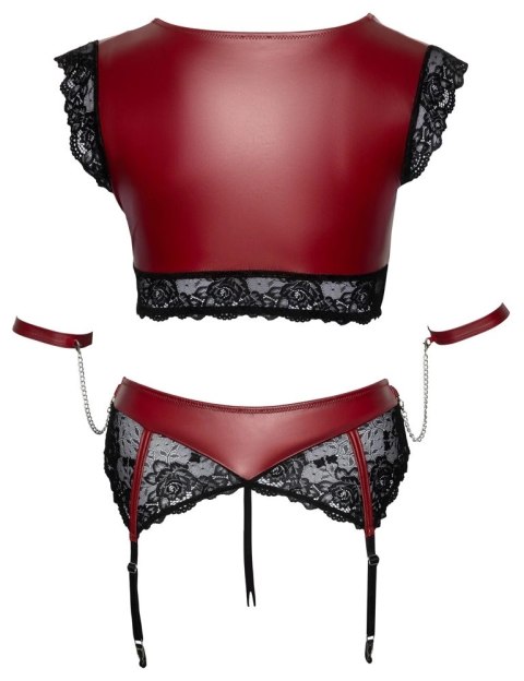 Cottelli Bondage Plus Komplet Koronkowy 2-cz. Czerwono-Czarny 3XL Cottelli Bondage Plus Komplet Koronkowy 2-cz. Czerwono-Czarny 3XL