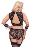 Cottelli Bondage Plus Koronkowy Zestaw Bielizny Czarny 4XL