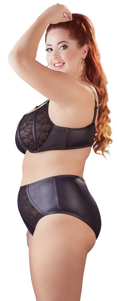 Cottelli CURVES Biustonosz z fiszbinami i majtki wysoki stan fiolet 85F/L Cottelli CURVES Biustonosz z fiszbinami i majtki wysoki stan fiolet 85F/L