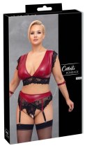 Cottelli Collection Bondage 2-częściowy komplet koronkowy czerwono-czarny 2XL