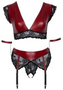 Cottelli Collection Bondage 2-częściowy komplet koronkowy czerwono-czarny 2XL