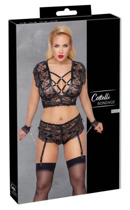 Cottelli Collection Bondage Komplet Koronkowy 4XL z Kajdankami