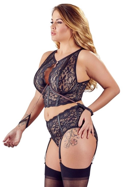 Cottelli Collection Bondage Zestaw Koronkowy 85D/L z Kajdankami i Łańcuszkami Cottelli Collection Bondage Zestaw Koronkowy 85D/L z Kajdankami i Łańcuszkami